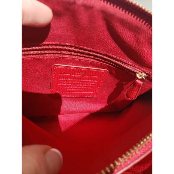 Coach Mini Christie Carryall Red Pebbled Purse Crossbody HandBag Satchel EUC - Picture 13 of 16